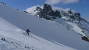 skitouring in October in patagonia