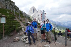 Dolomites hiking near Paso Giao