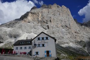 The Vajolon hut in the Dolomites