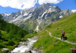hiking in italy's val ferrett on the tour du mont blanc