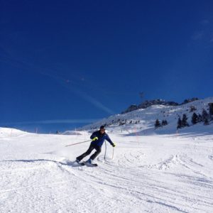 slalom training on a race camp hold by a certified race coach in chamonix