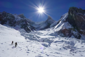 Guided ski touring week in Chamonix on a glacier