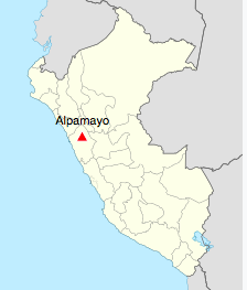 Location of alpamayo mountain in Peru