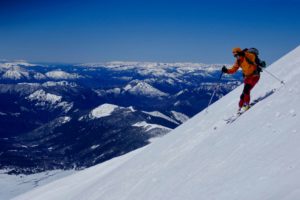 skiing at volcano lonquimay in Chile