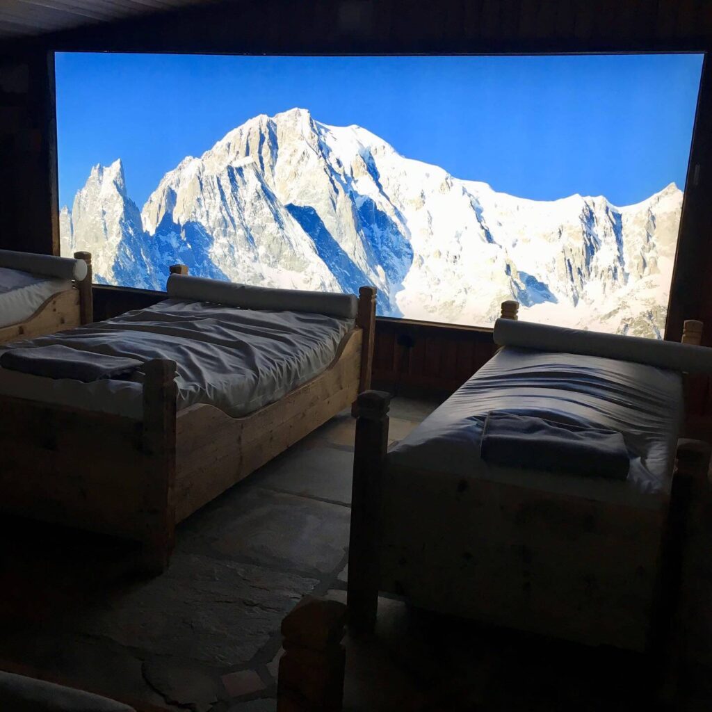 view to Mont Blanc from Courmayeur