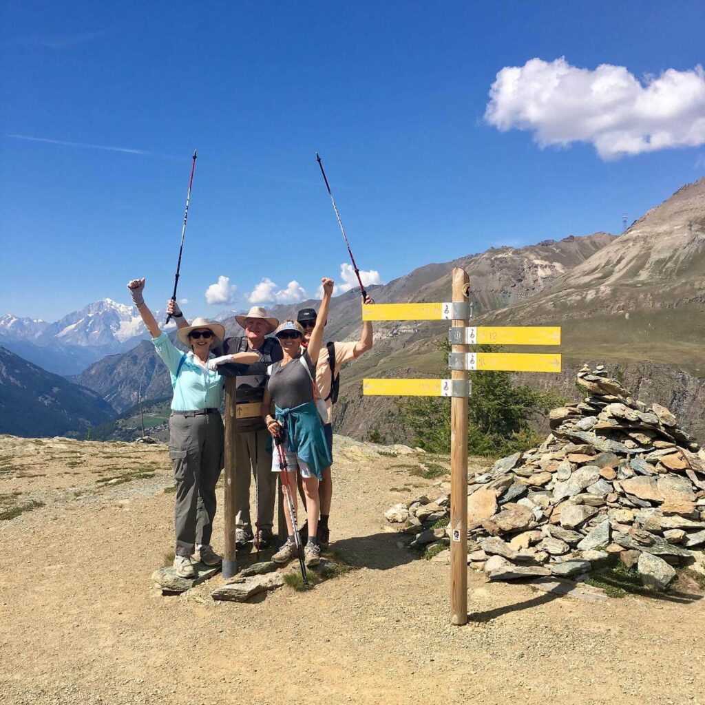 on the top of our Aosta Valley hiking tour