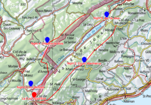 Map Jura cross-country skiing