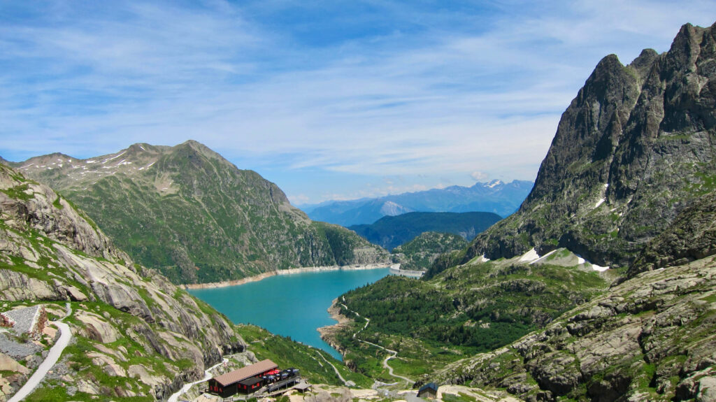 Emosson lake in the Swiss Trient Valley